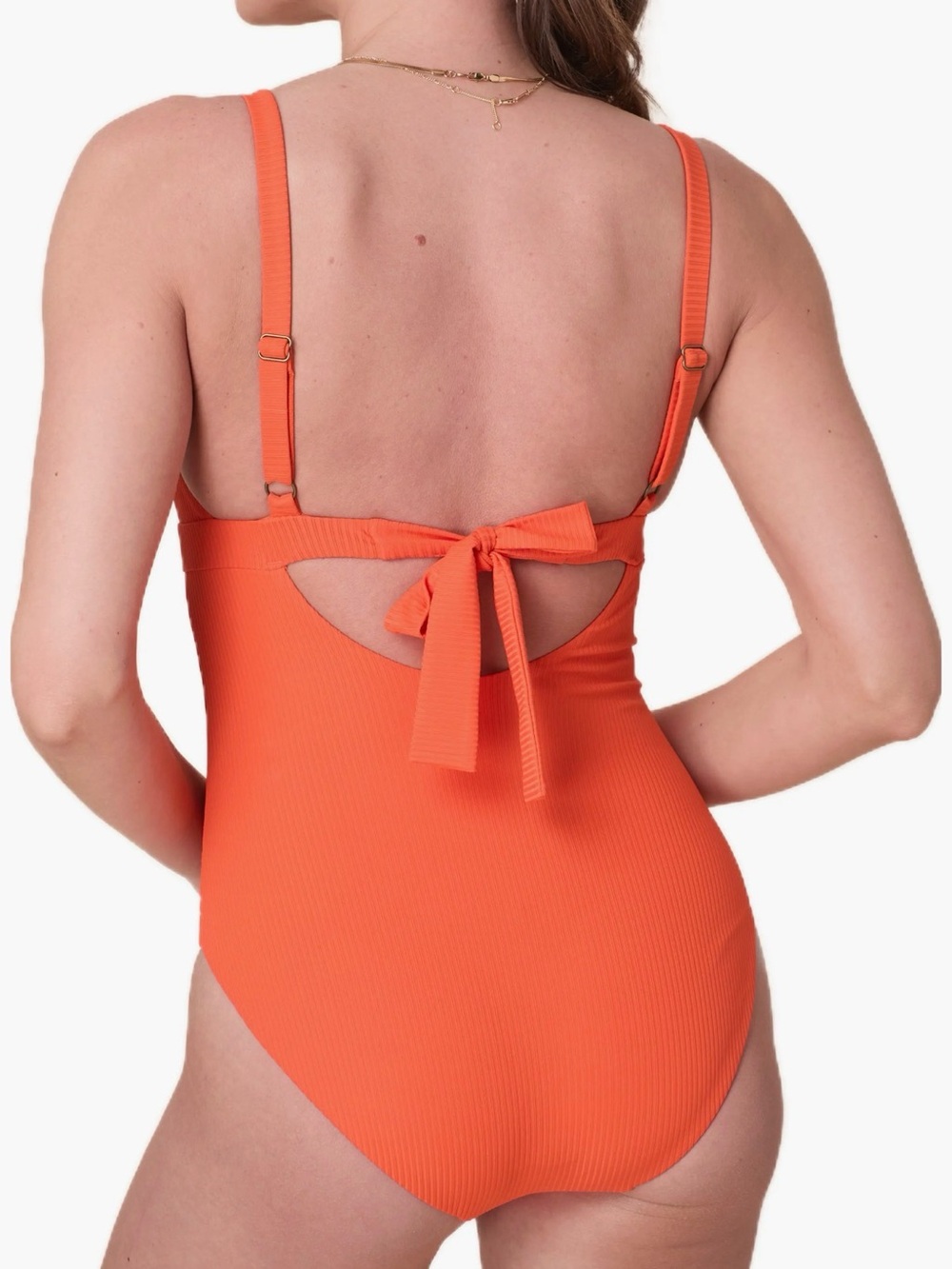 NWT Andie One-Piece Swimsuit in Bright Orange/Red- Medium Tall - Picture 10 of 11